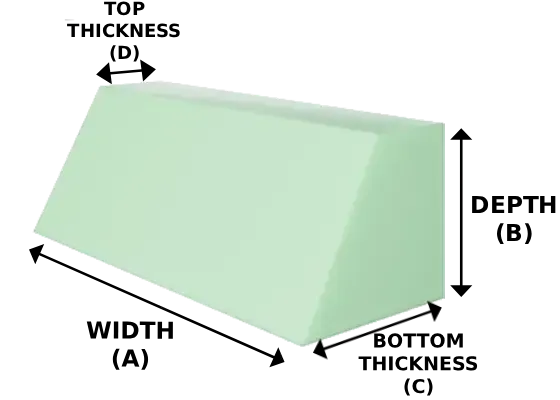 Back wedge cushion foam diagram
