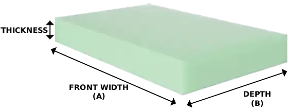 Square cushion foam diagram