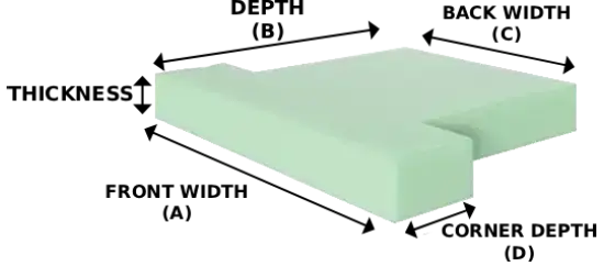 T-shaped cushion foam diagram