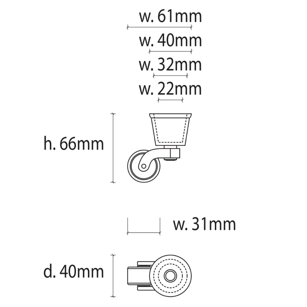 L-C-CC32R-BRASS_2.Brass-Cup-Castor-Round.webp