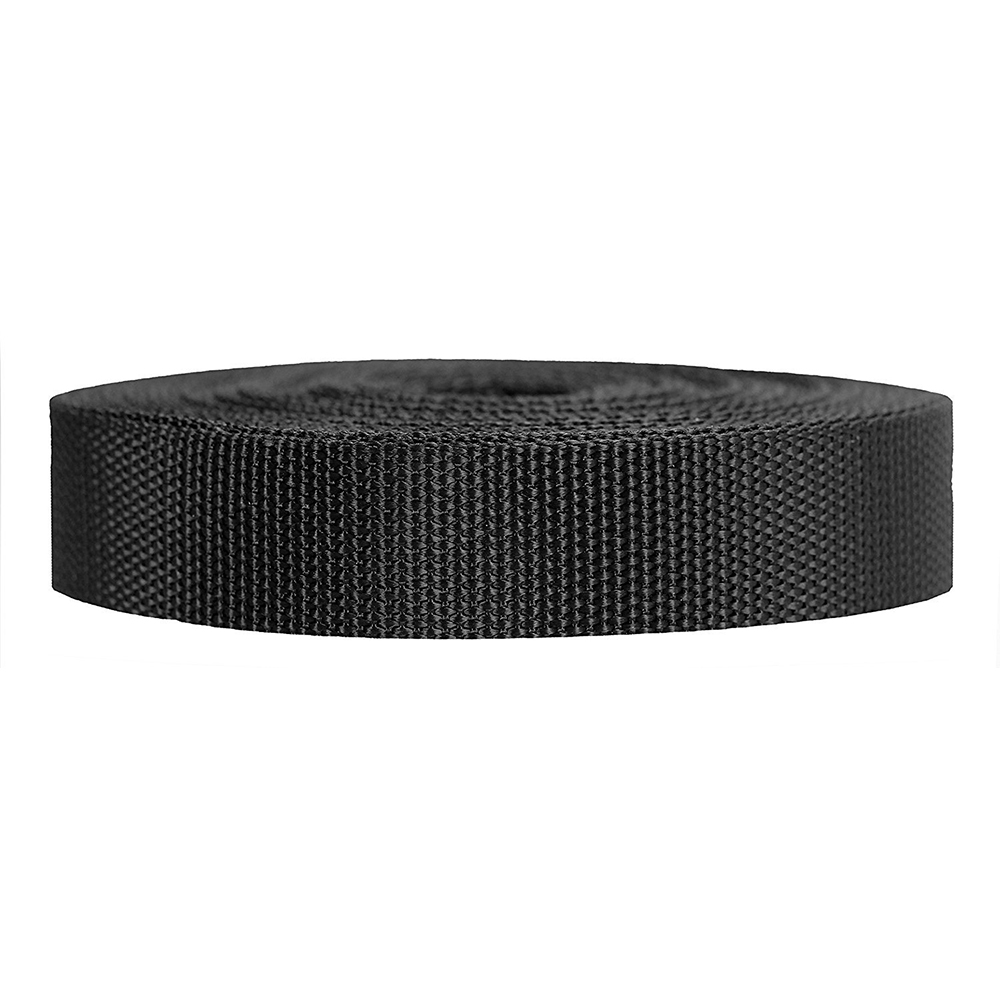 *CLEARANCE PolyProp Webbing BLACK (100m/Roll) 50mm