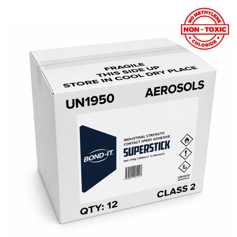 10 Tins) 500l Bond It Spray Contact Adhesive Super Strong Carpet