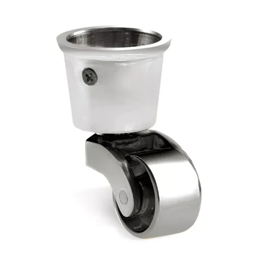 Brass Cup Castor Round - Chrome