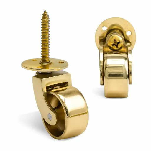 Brass Castor (Plate & Screw) - Brass