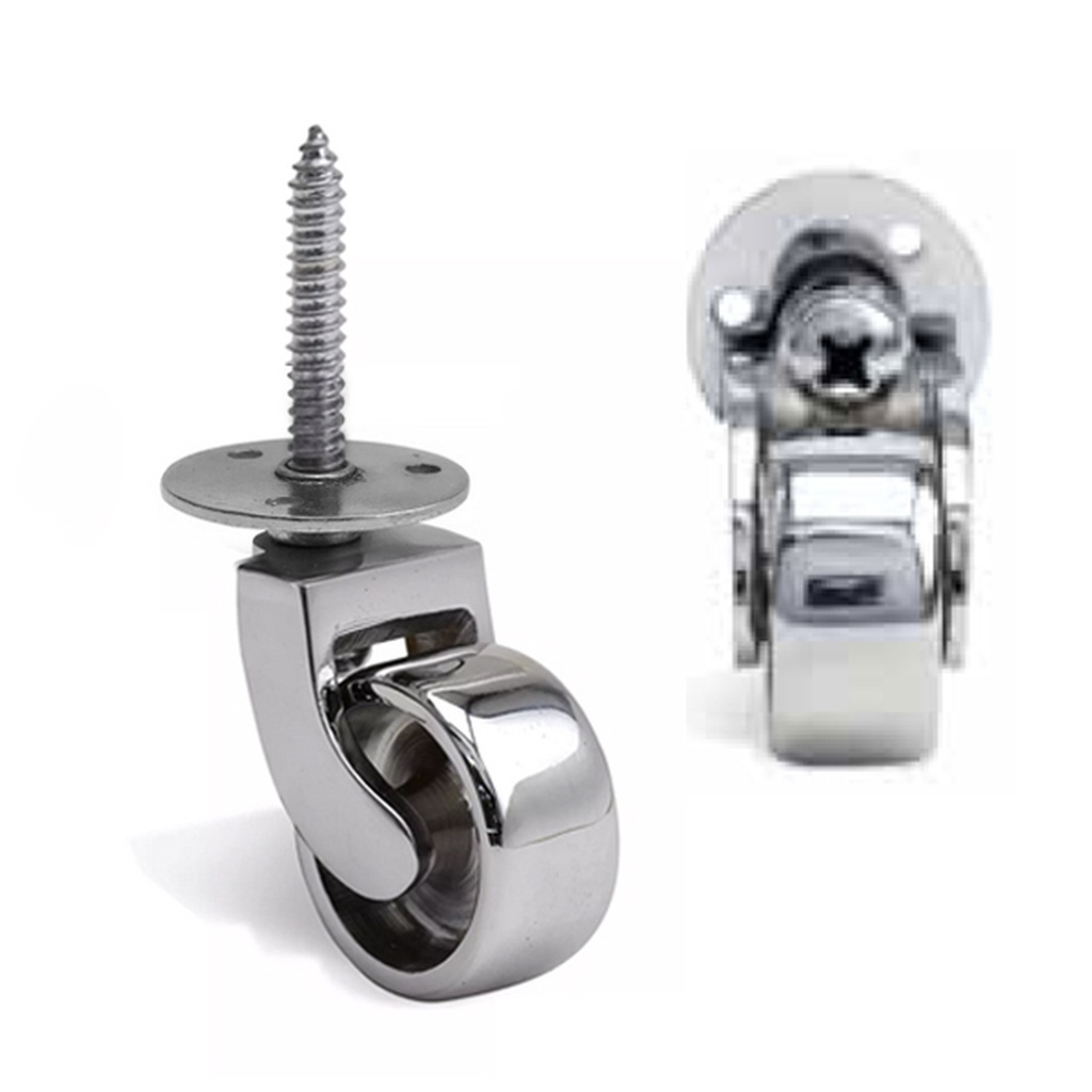 Brass Castor (Plate & Screw) - Chrome