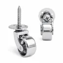 Brass Castor (Plate & Screw) - Chrome