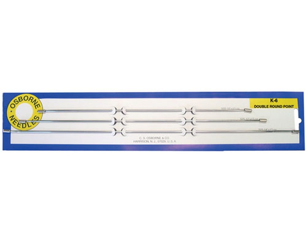 OSBORNE K-6 Straight Double Round Point Needle Card