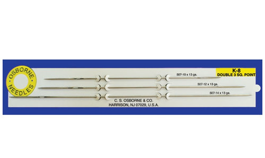OSBORNE K-8 Straight Double Bayonet Point Needle Card