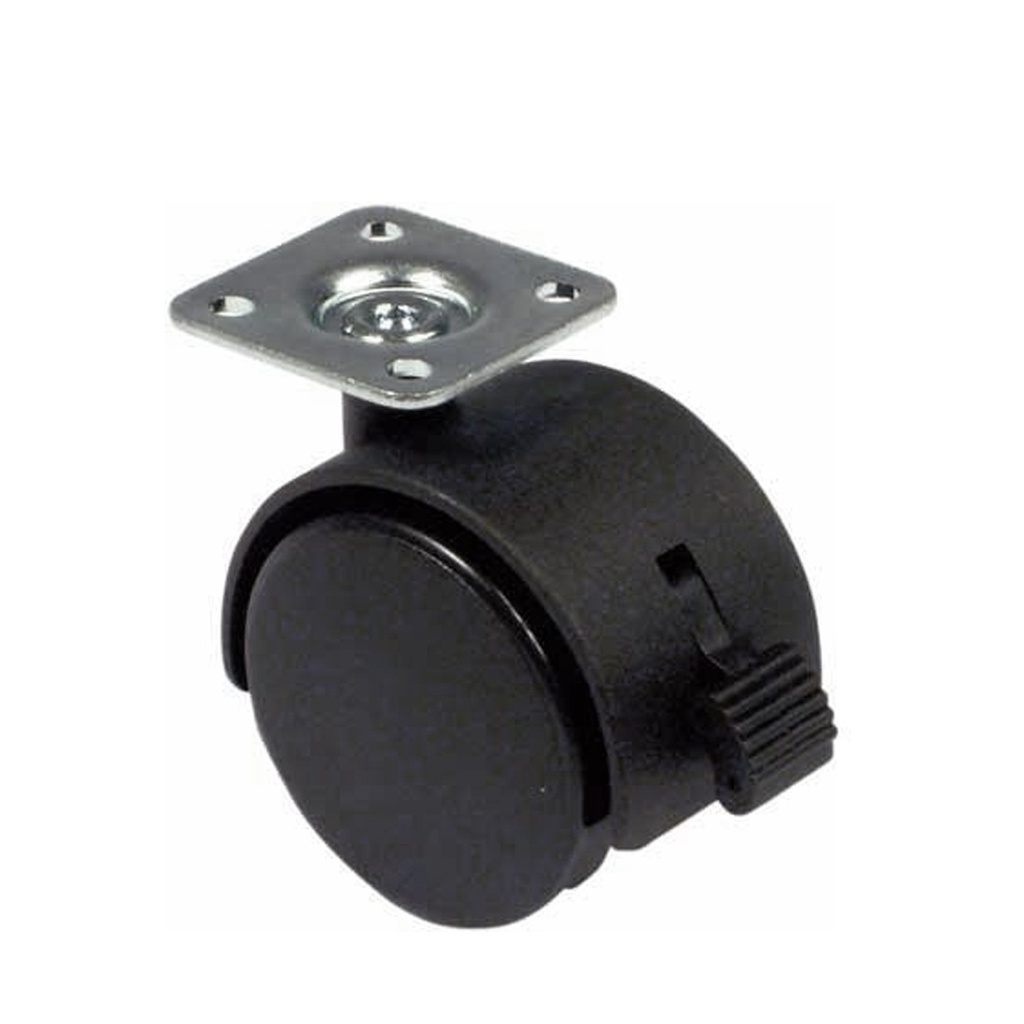 Nylon Twin Wheel Hooded Castors (w/ brake)