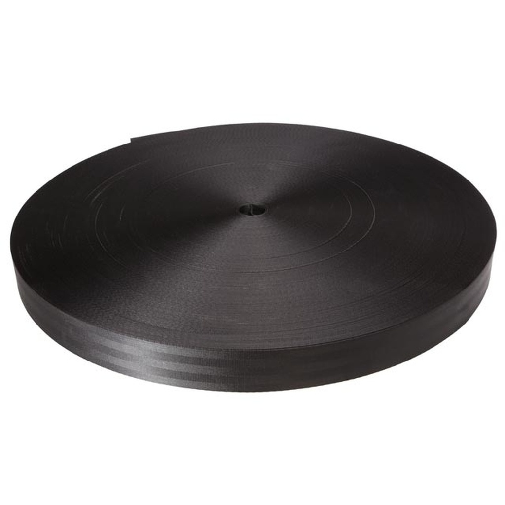 Polyester Seat Belt Webbing (100m/Roll) BLACK