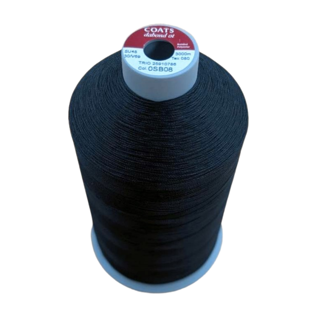 [THD-DB30-BLK] COATS Dabond Bonded Polyester Marine Thread 30tkt (OSB08 Black)