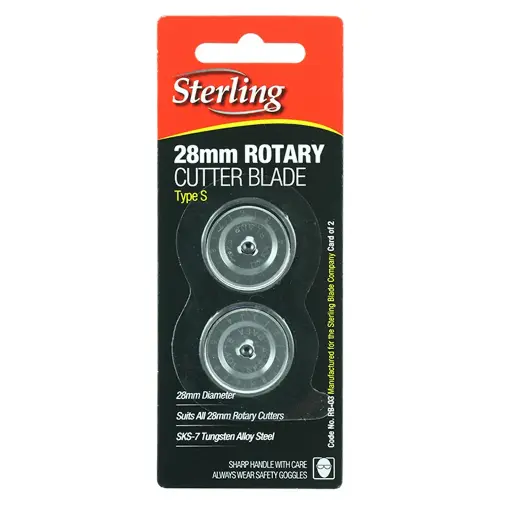 [CUT-B-RB03] Sterling 28mm Rotary Cutter Blade (x2 blades) RB03