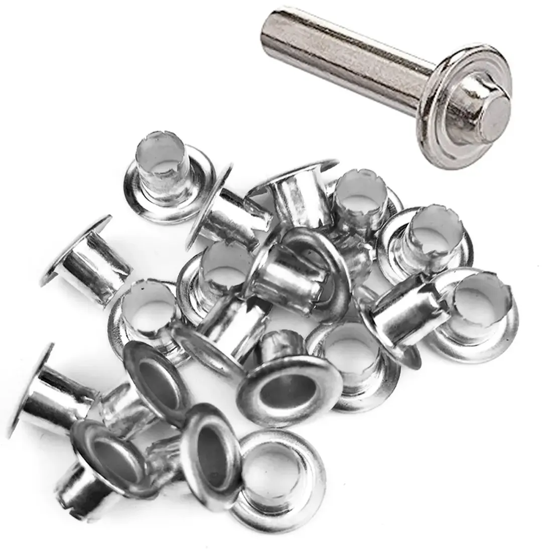 [FAS-EYE-8-SILV-14PK] DIY Eyelets 8mm (SP3) SILVER (14/Pack) +TOOL