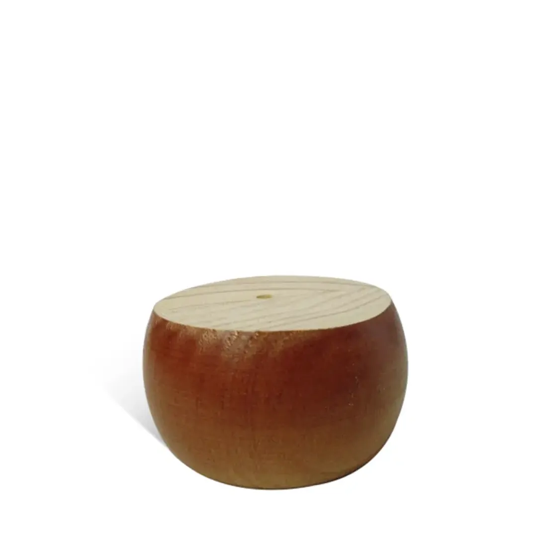 [L-W-BUN85X45] Small Timber Bun Foot Leg 85x45mm STAINED