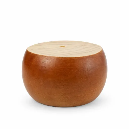 [L-W-BUN85X45] Small Timber Bun Foot Leg 85x45mm STAINED