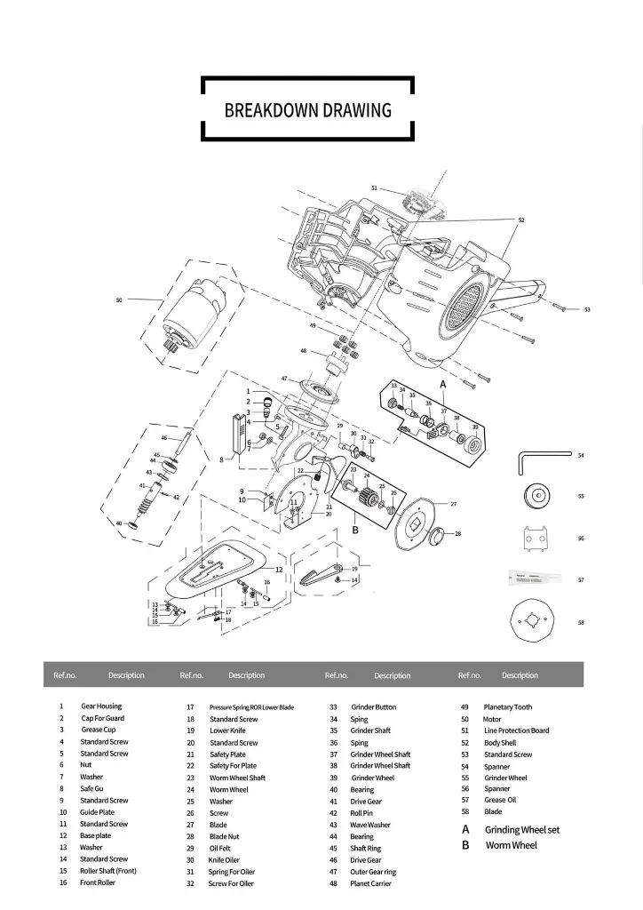RAPIDCUT CB-100 Spare Parts