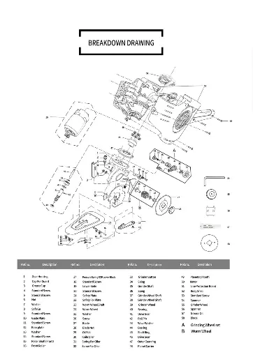 RAPIDCUT CB-125 Spare Parts