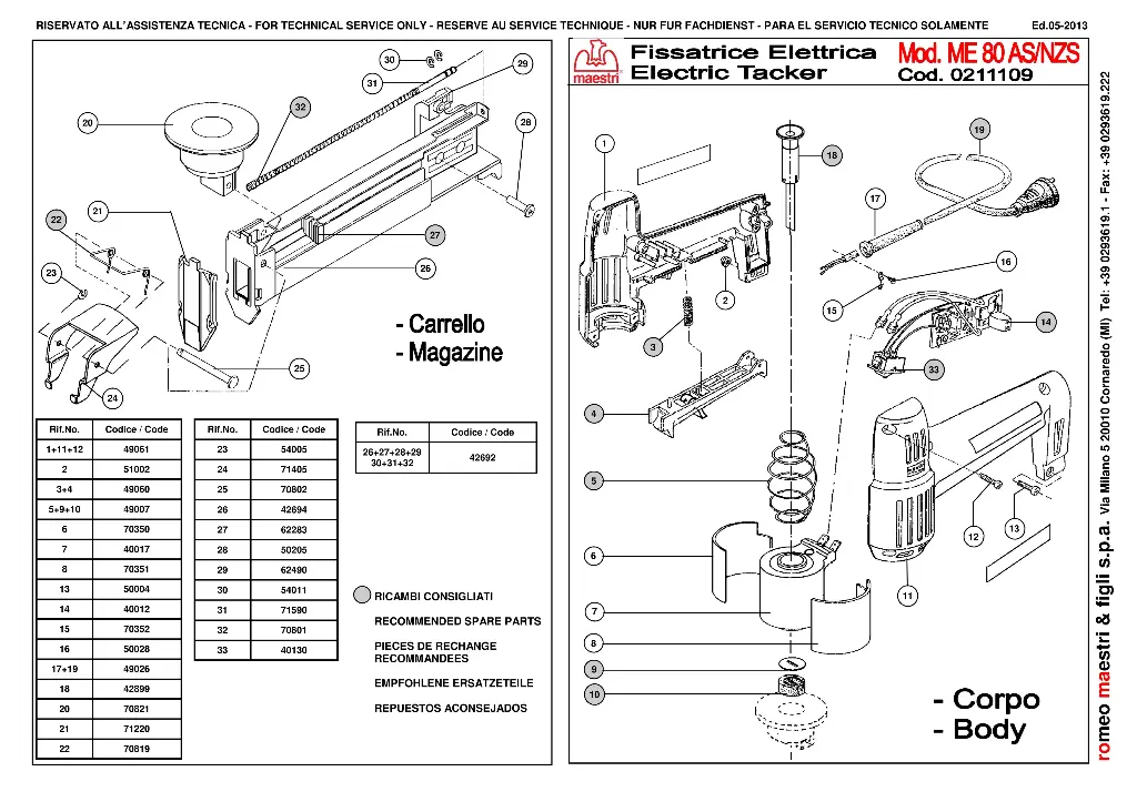 RO-MA ME80 Spare Parts