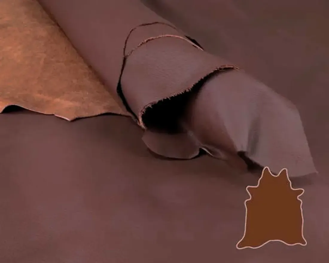 [LEA-LAT-WALNUT-4.71] LATINI Genuine Upholstery Leather - WALNUT (Full Hide 4.71sqm)